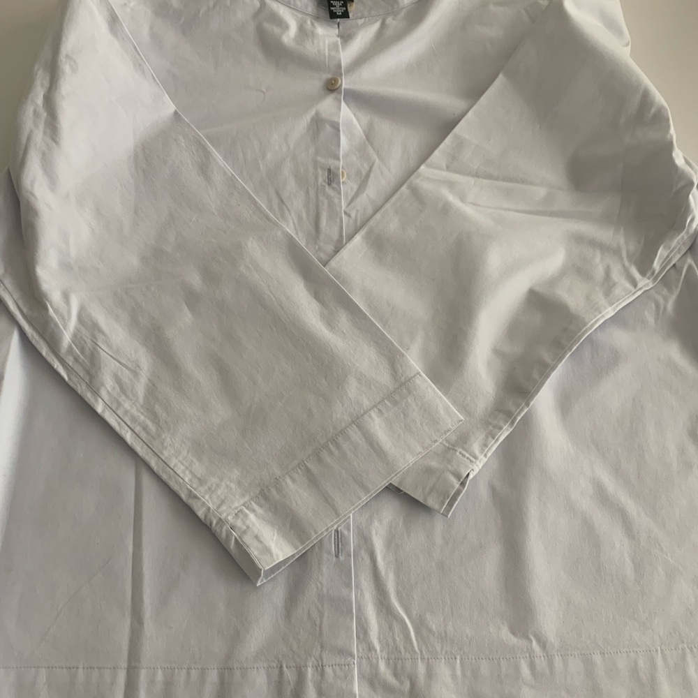 Eileen Fisher medium pajama top and small bottom.
